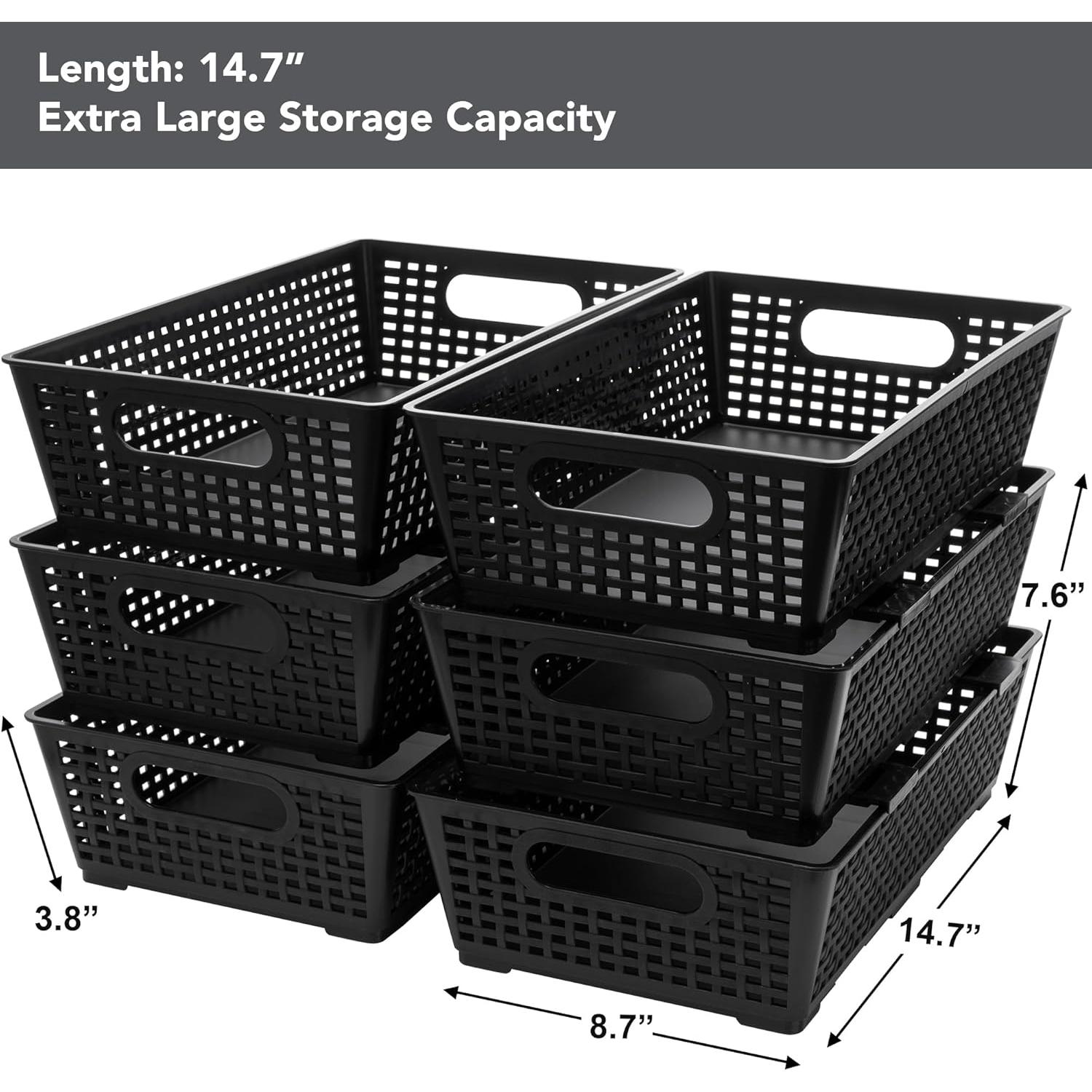 Cestas de Almacenamiento Apilables Tiawudi 6 Piezas 37.3x22.1x9.7cm