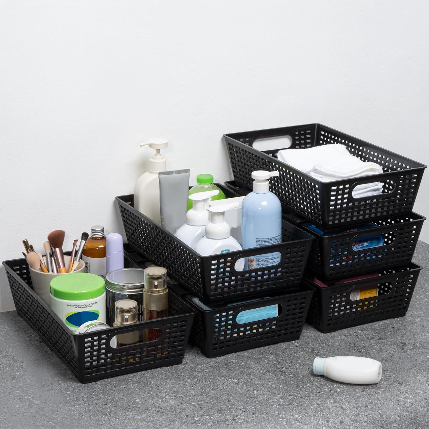 Cestas de Almacenamiento Apilables Tiawudi 6 Piezas 37.3x22.1x9.7cm