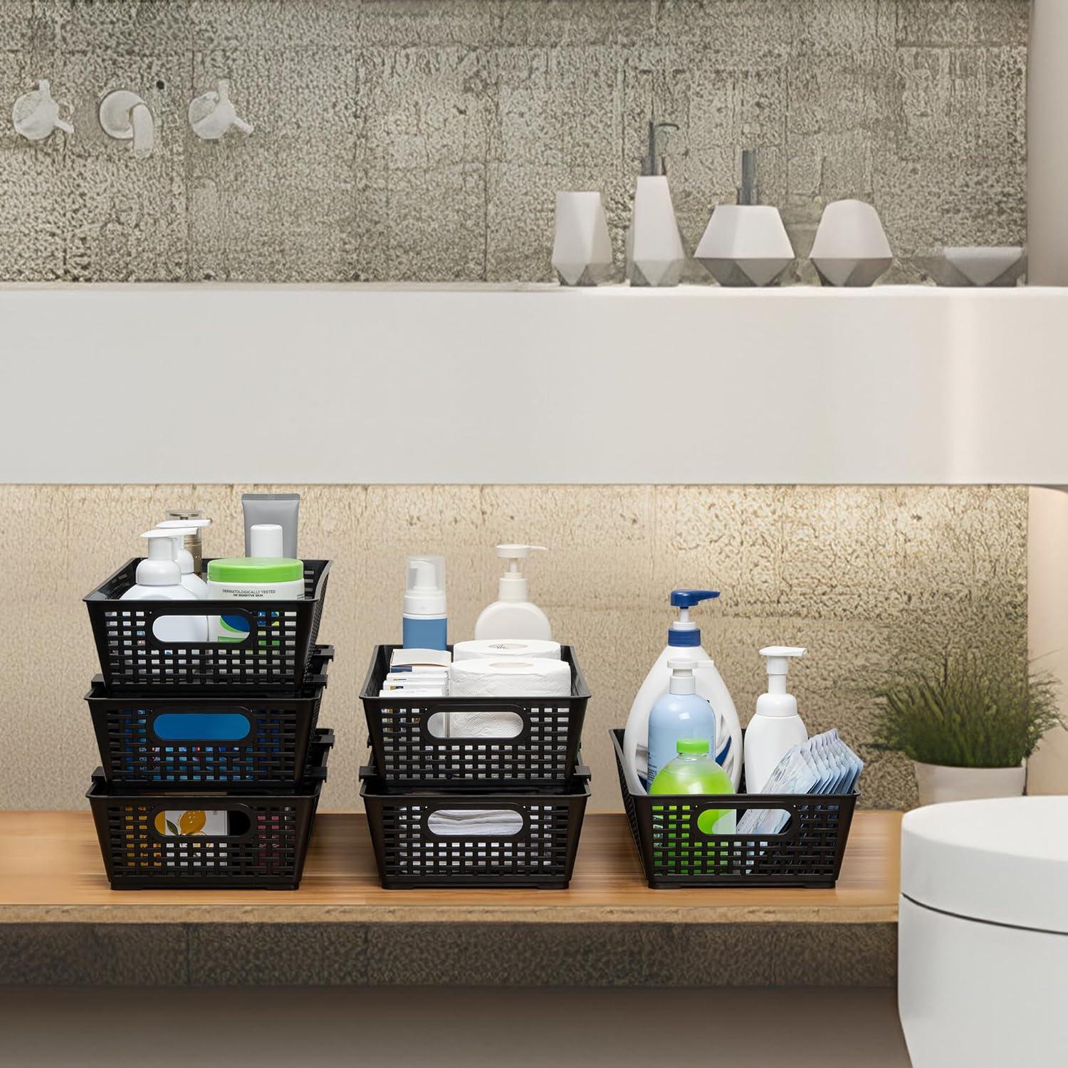 Cestas de Almacenamiento Apilables Tiawudi 6 Piezas 37.3x22.1x9.7cm