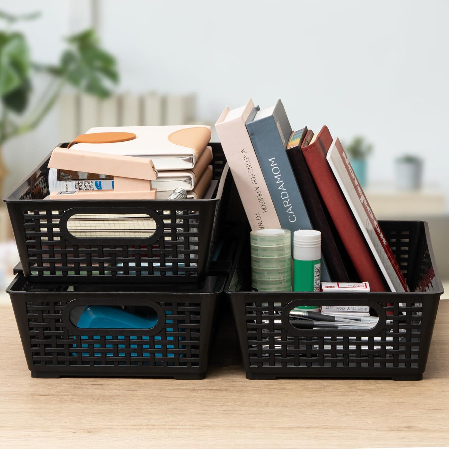 Cestas de Almacenamiento Apilables Tiawudi 6 Piezas 37.3x22.1x9.7cm