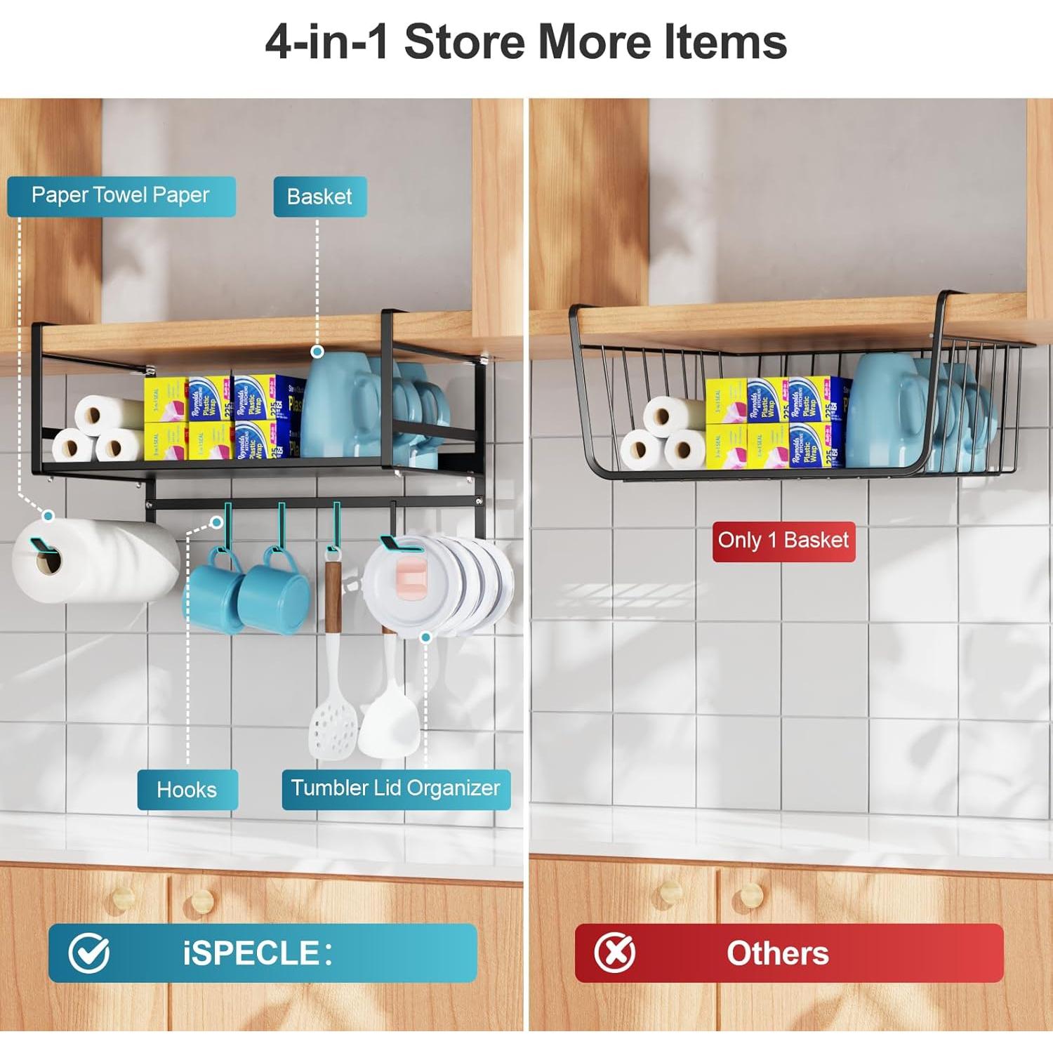 Estante Bajo Gabinete iSPECLE Negro - Organizador 4 en 1