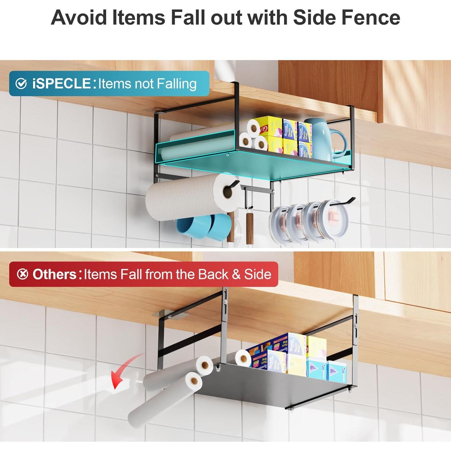 Estante Bajo Gabinete iSPECLE Negro - Organizador 4 en 1