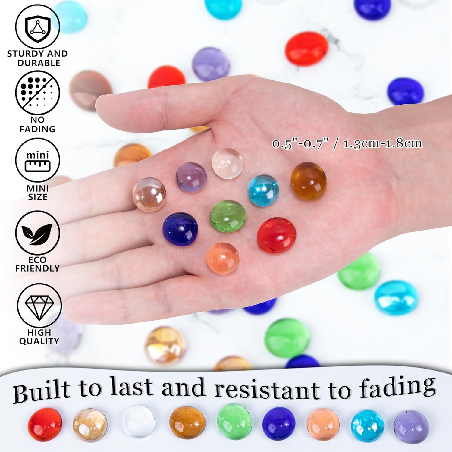 Mini Gemas de Vidrio Meschett 1LB Decoración 170 Piezas