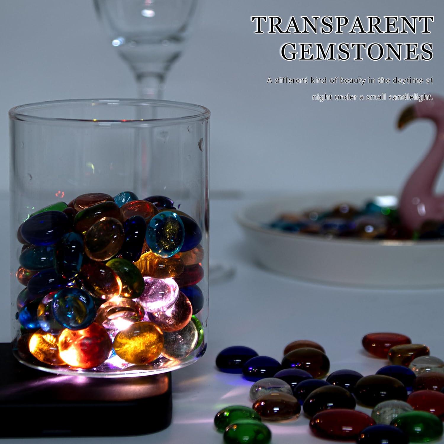 Mini Gemas de Vidrio Meschett 1LB Decoración 170 Piezas