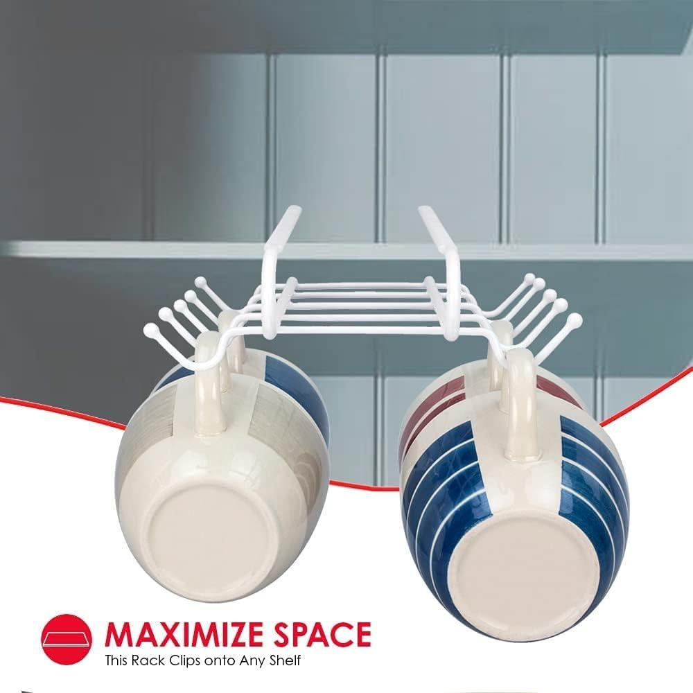 Soporte para Tazas Home Basics 10 Ganchos Organizador Blanco