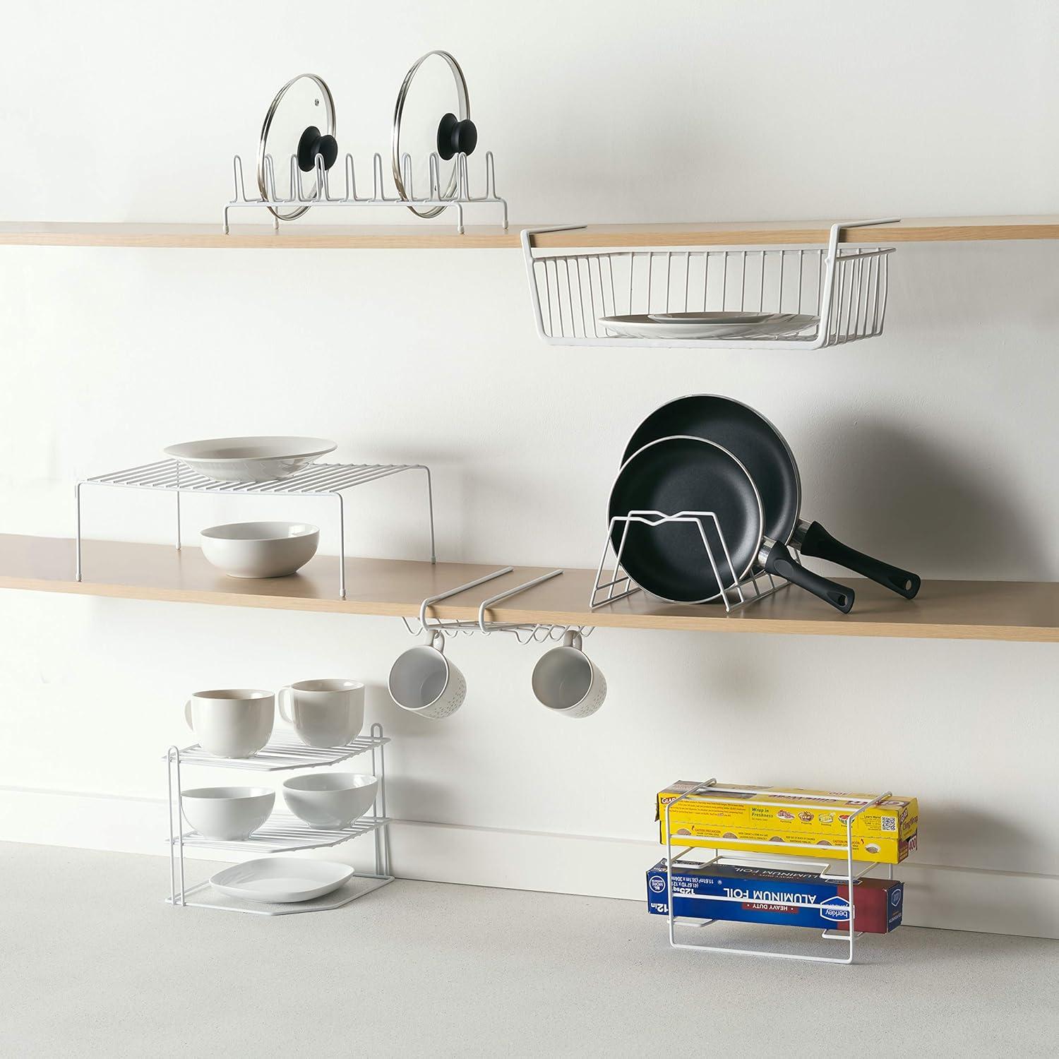 Soporte para Tazas Home Basics 10 Ganchos Organizador Blanco