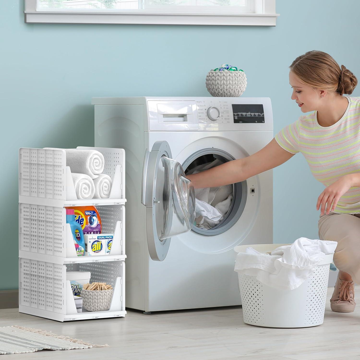 Cestas Apilables Sorbus - Organizador de Plástico 3 Grandes