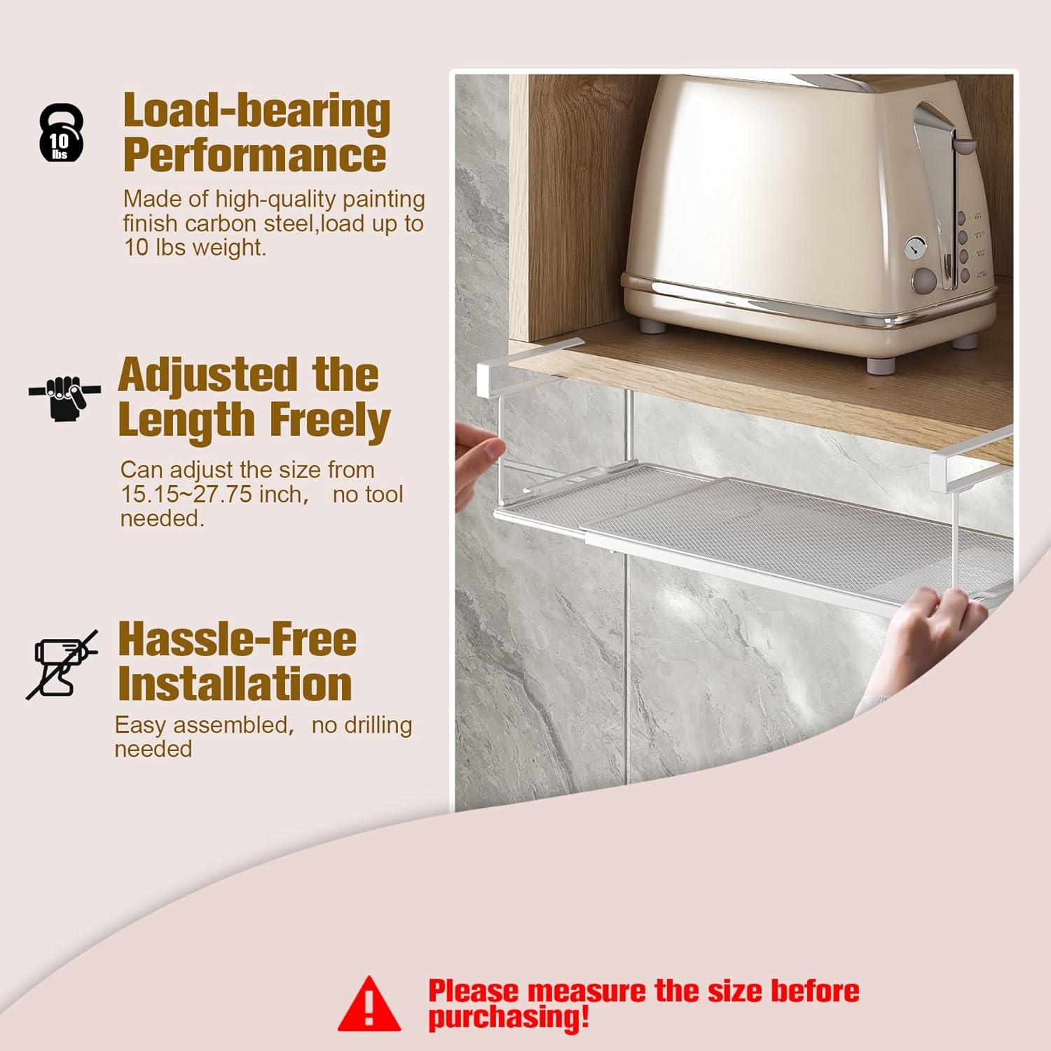 Organizador Bajo Estante YOLOPARK Extensible 70.5 cm Blanco