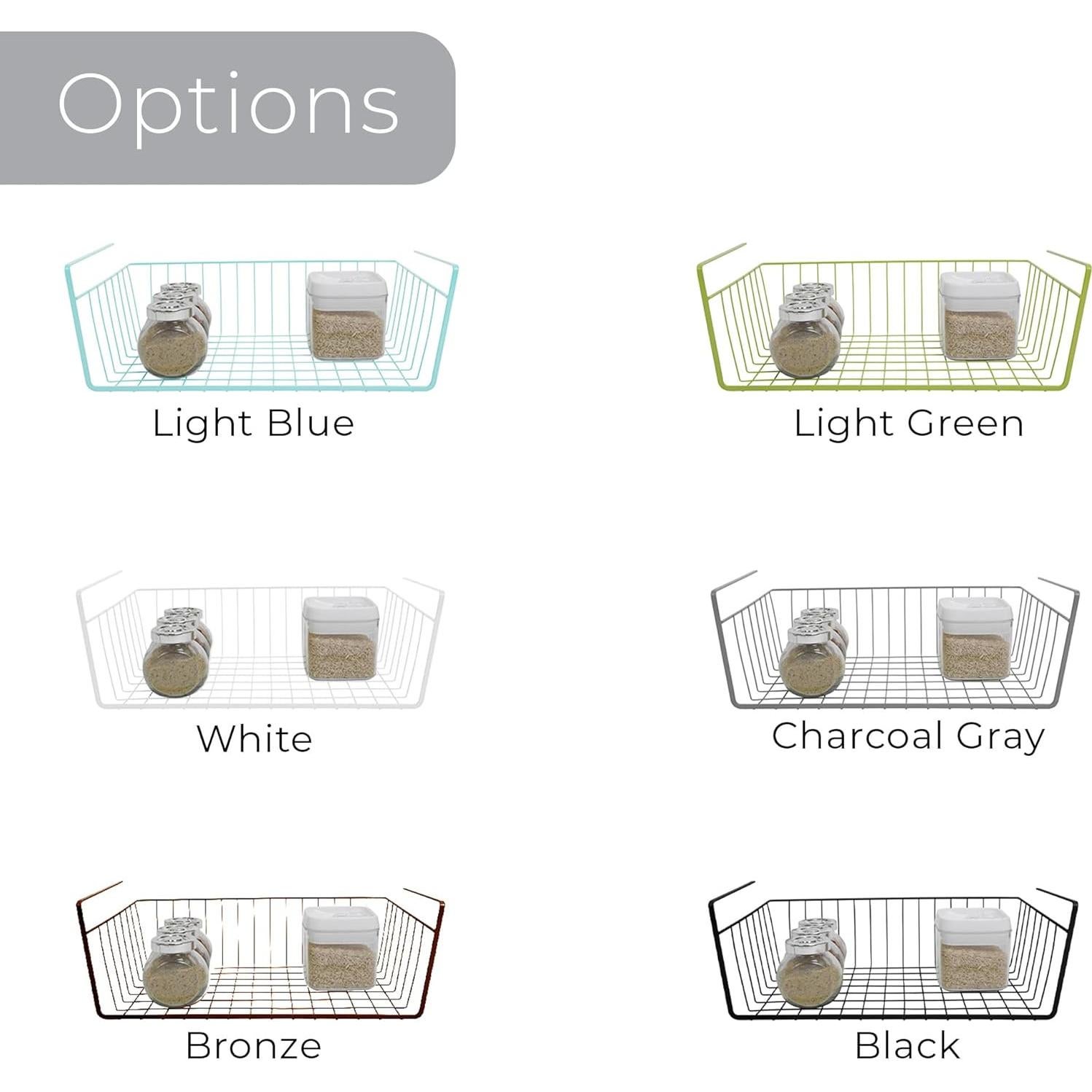 Cesta de Almacenamiento Bajo Estante Smart Design 40.6x14cm Gris