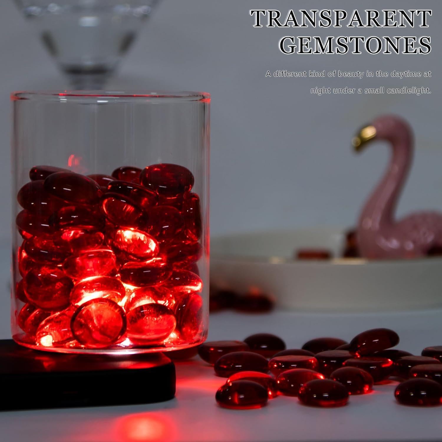 Gemas de Vidrio Rojas Meschett 50PCS 1.3-1.8cm Decoración