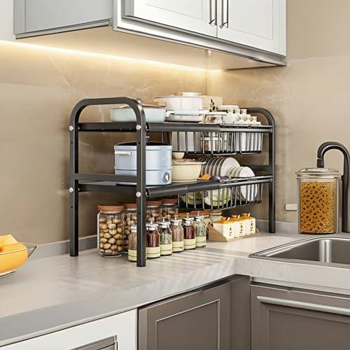 Estante Metálico Expandible Fliqor 2 Niveles Bajo Fregadero