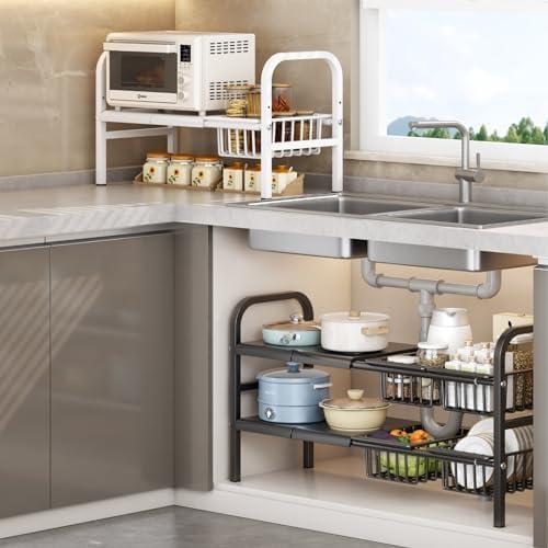 Estante Metálico Expandible Fliqor 2 Niveles Bajo Fregadero