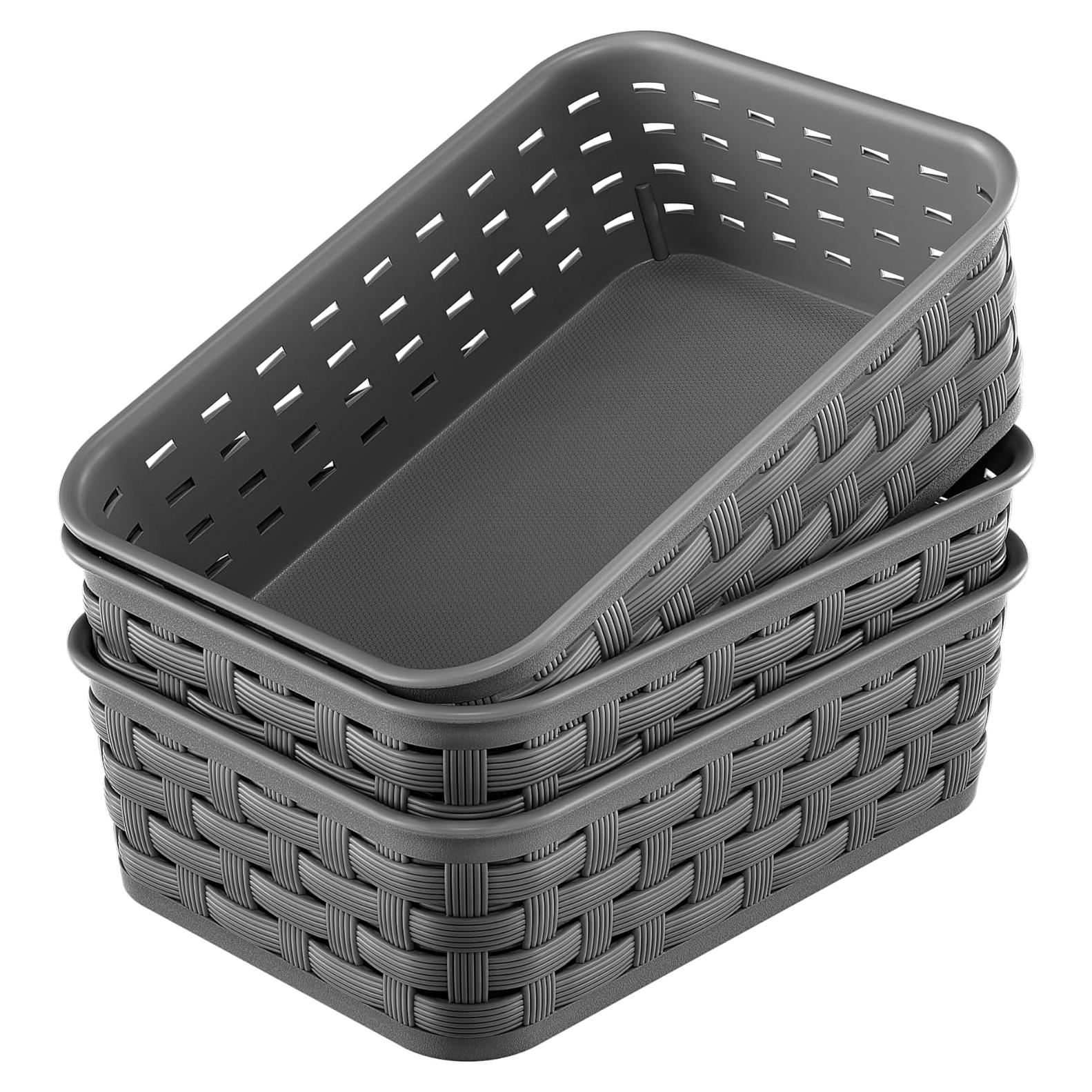 Cestas de Almacenamiento Pequeñas FUCDTEFC Gris Oscuro - 3 Piezas