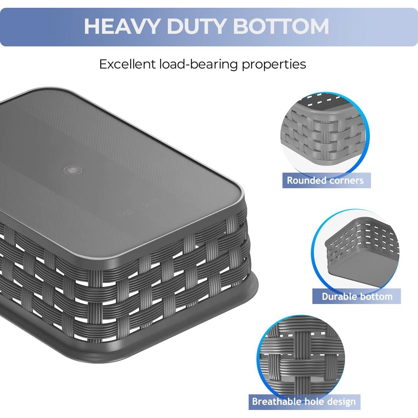 Cestas de Almacenamiento Pequeñas FUCDTEFC Gris Oscuro - 3 Piezas