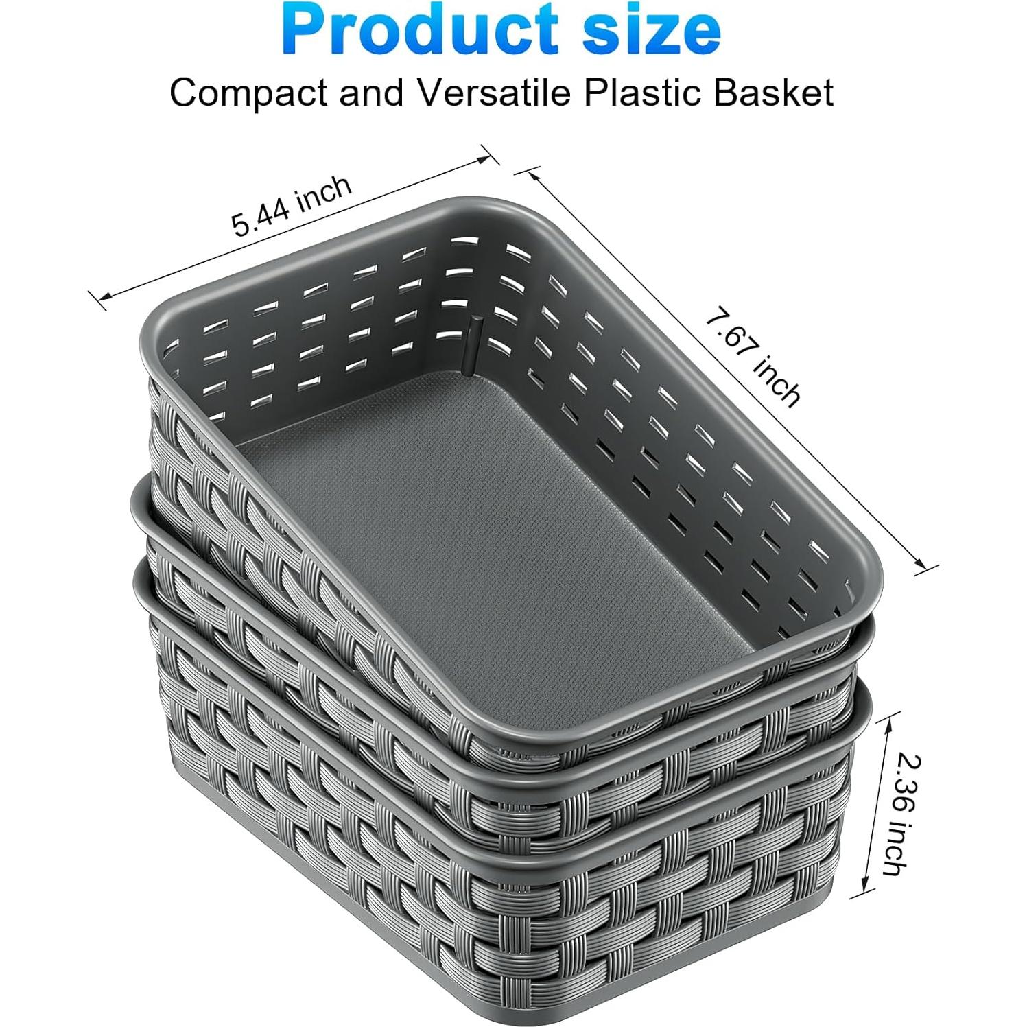 Cestas de Almacenamiento Pequeñas FUCDTEFC Gris Oscuro - 3 Piezas