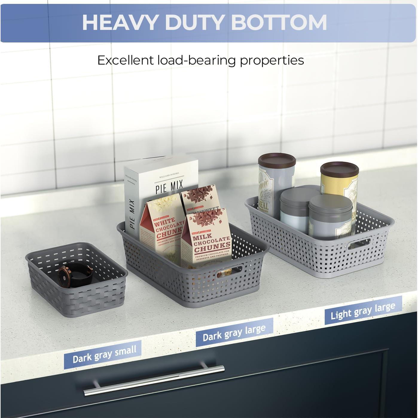 Cestas de Almacenamiento Pequeñas FUCDTEFC Gris Oscuro - 3 Piezas