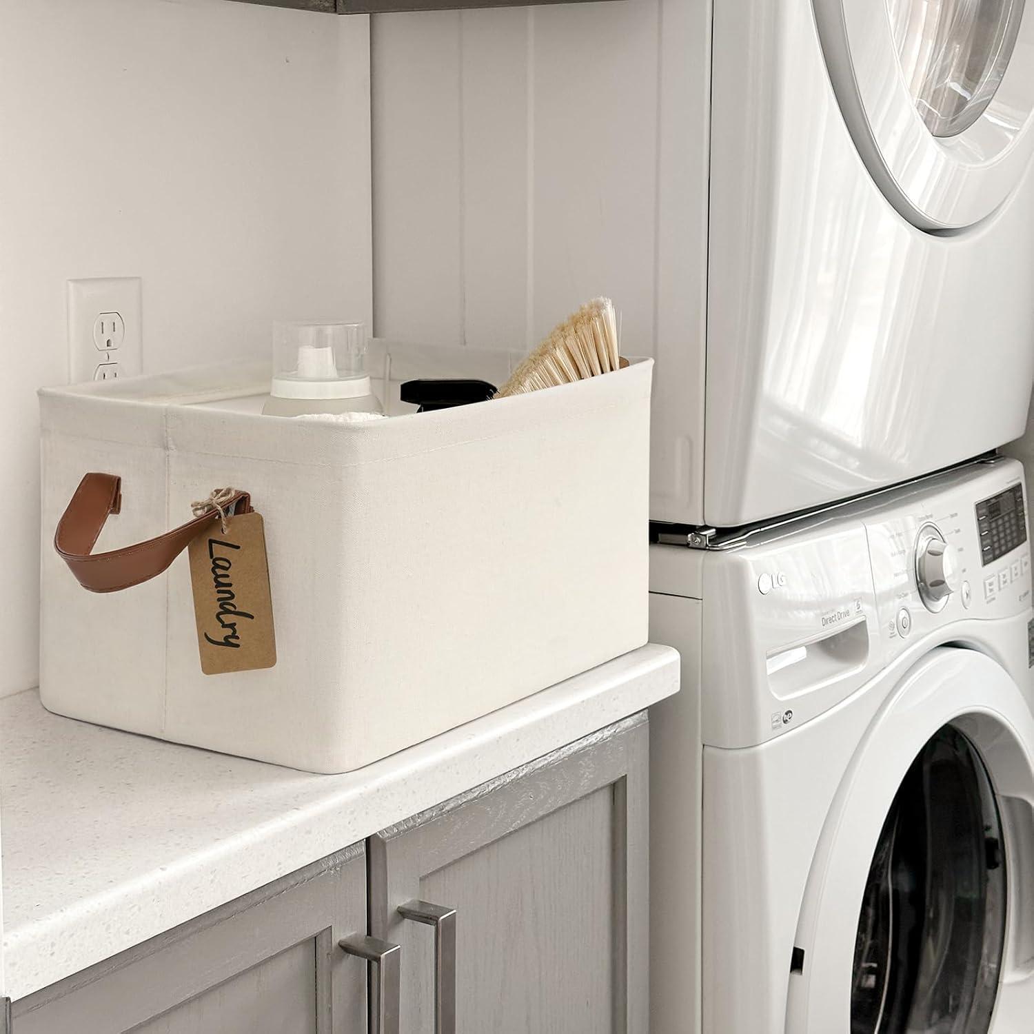 Cestas de Almacenamiento CHICVITA Beige 42.2x27.9x24.1 cm Paquete de 2