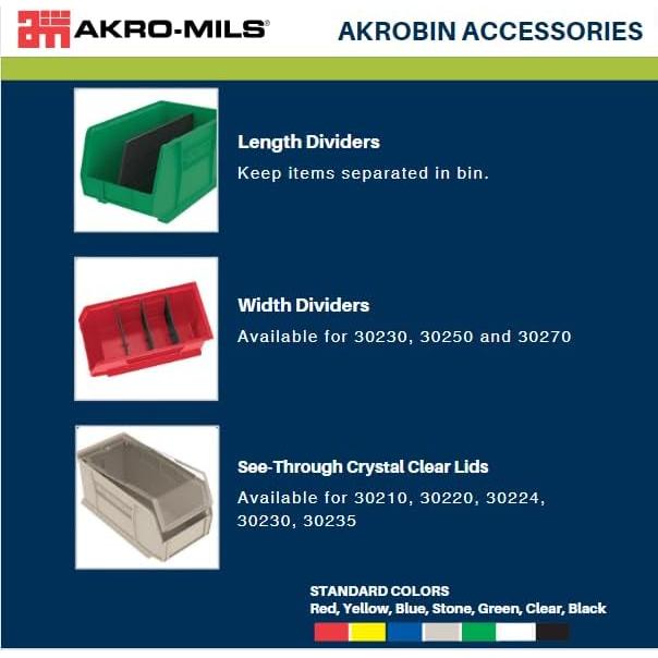 Bins de Almacenamiento Apilables Akro-Mils 30240, 12 Piezas, 27.2 kg