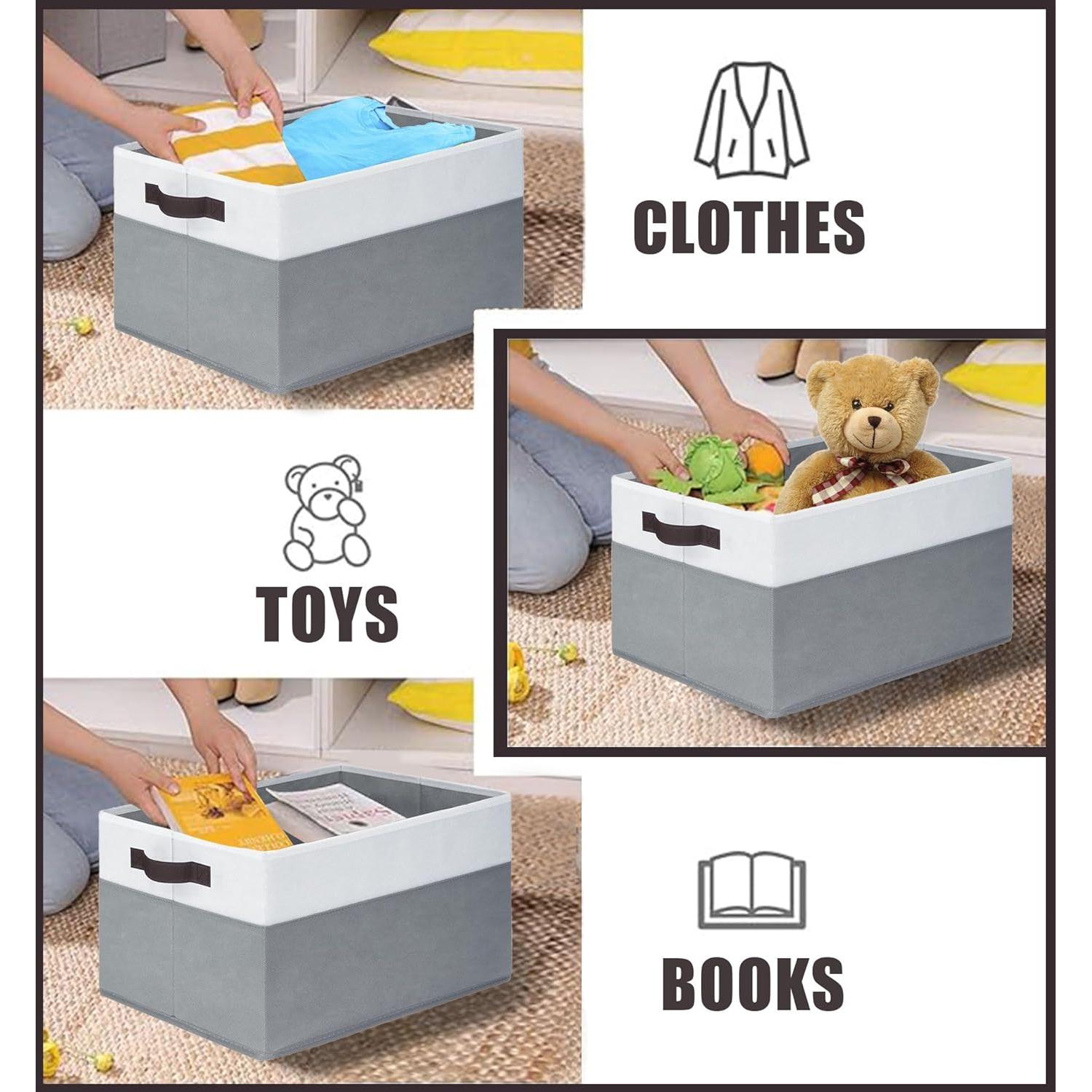 Conjunto de Cestas de Almacenamiento Lakatana - 2 Cestas 36x25x24cm y 6 Divisores