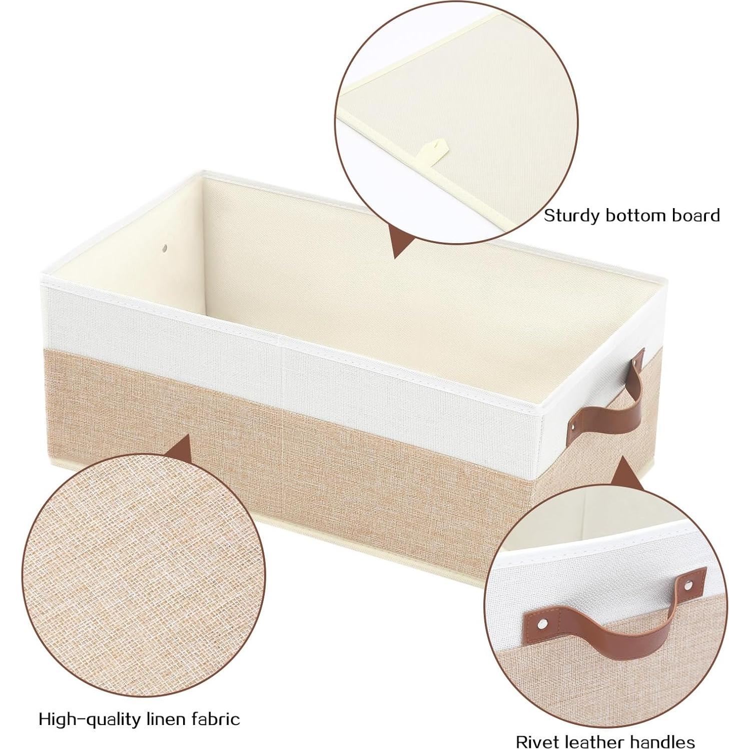Cajas Organizadoras de Closet 3 Pack Beige 48x28x20 cm