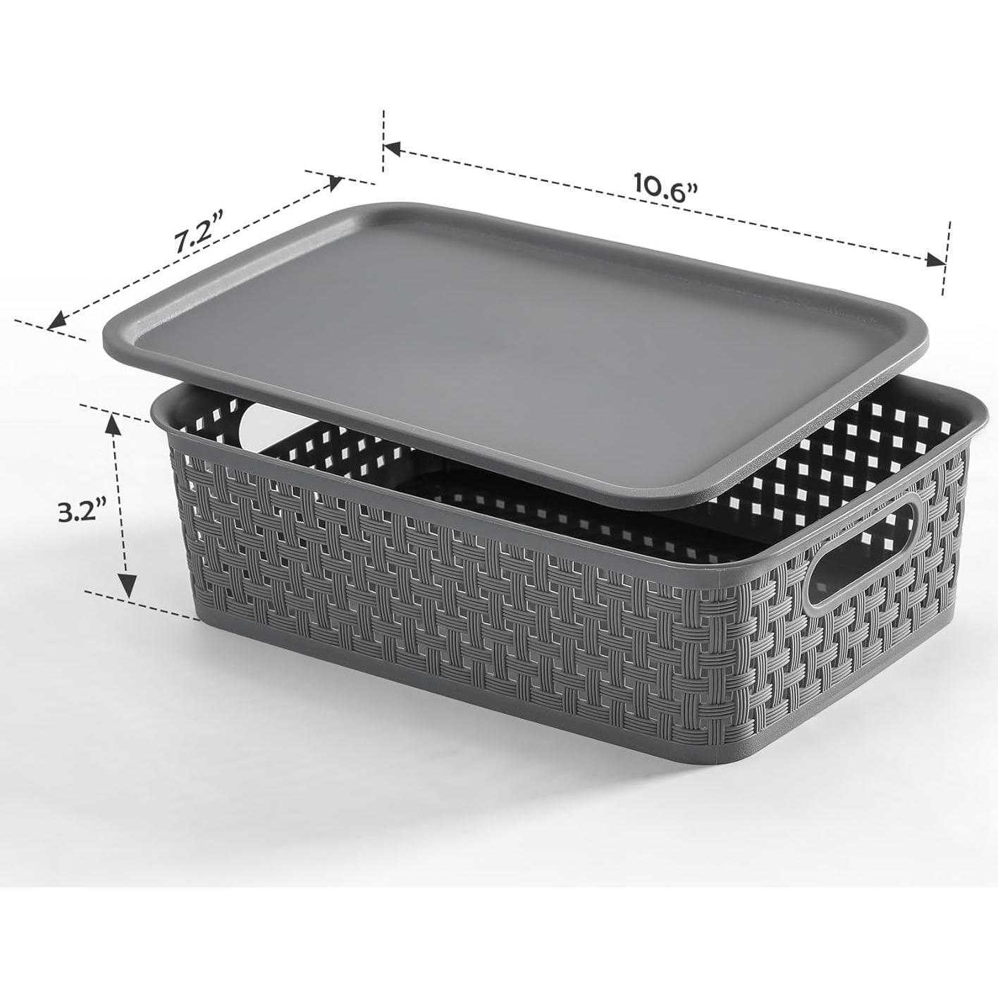 Cestas de Almacenamiento NETANY 12 Piezas Plástico Gris