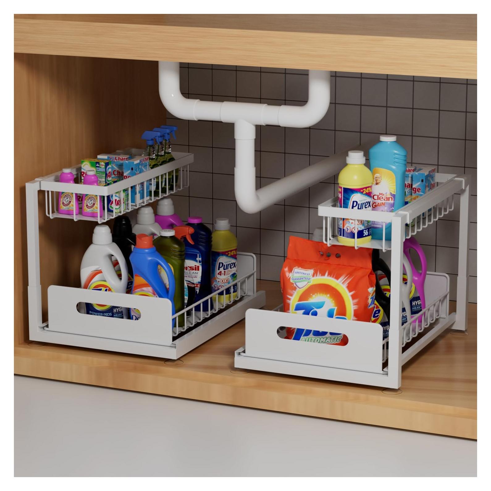 Organizador Deslizante Lxmons 2 Niveles Blanco para Fregadero