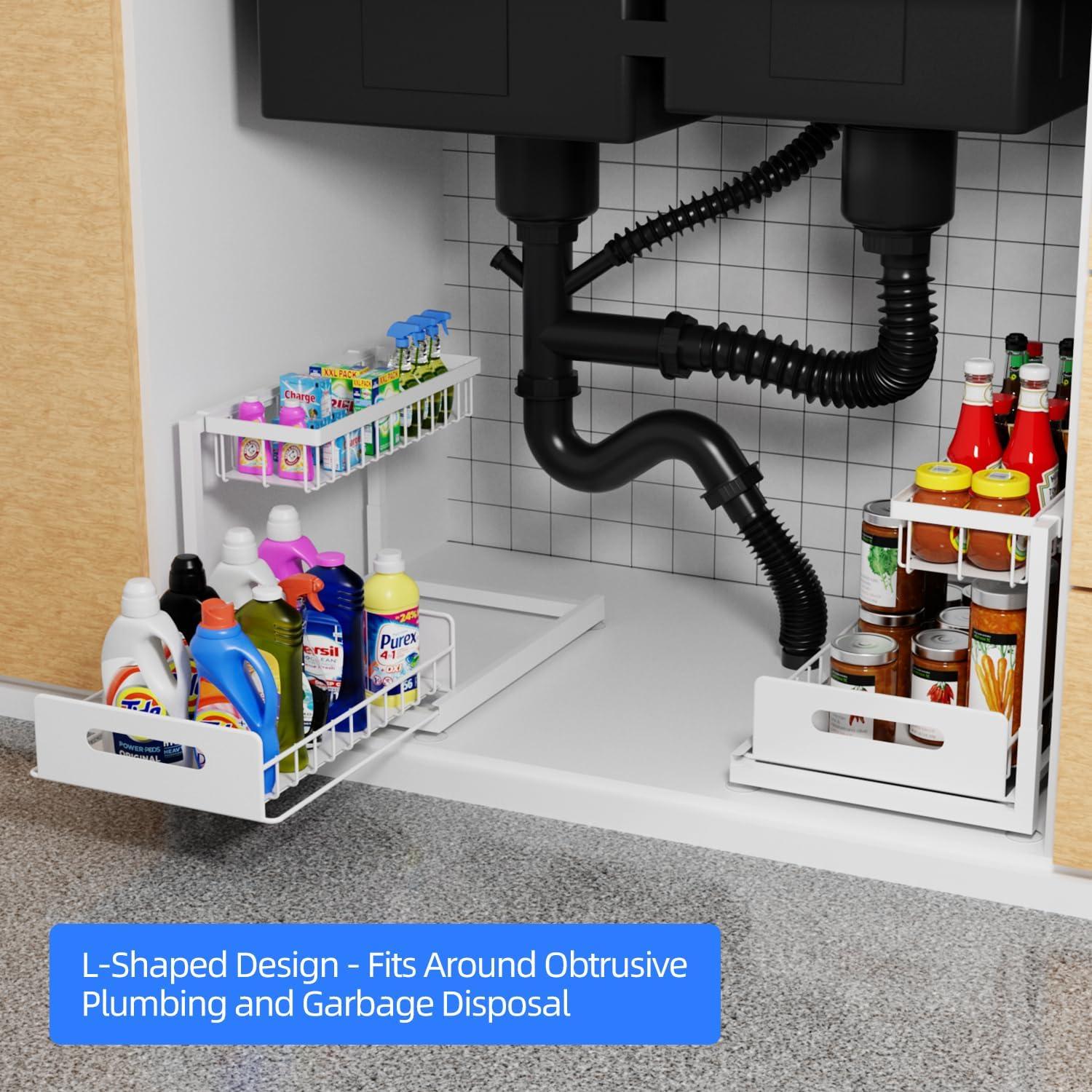 Organizador Deslizante Lxmons 2 Niveles Blanco para Fregadero