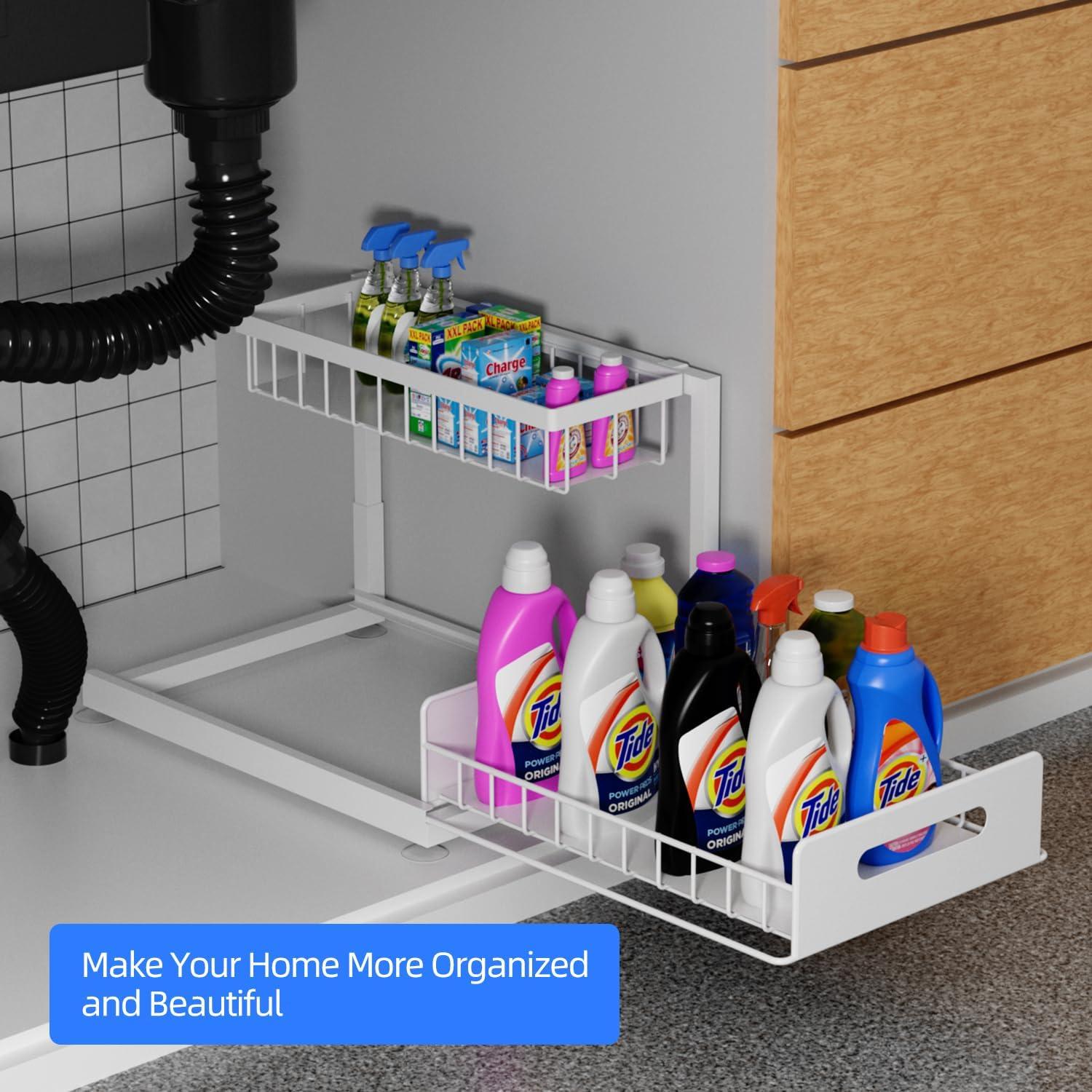 Organizador Deslizante Lxmons 2 Niveles Blanco para Fregadero