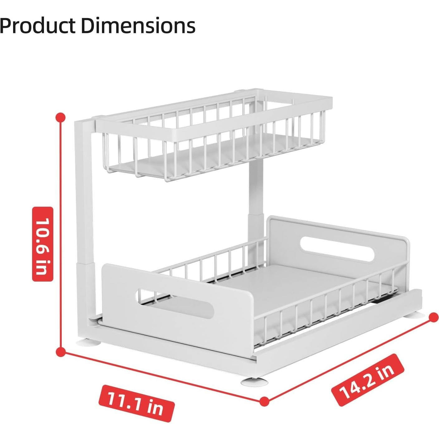 Organizador Deslizante Lxmons 2 Niveles Blanco para Fregadero