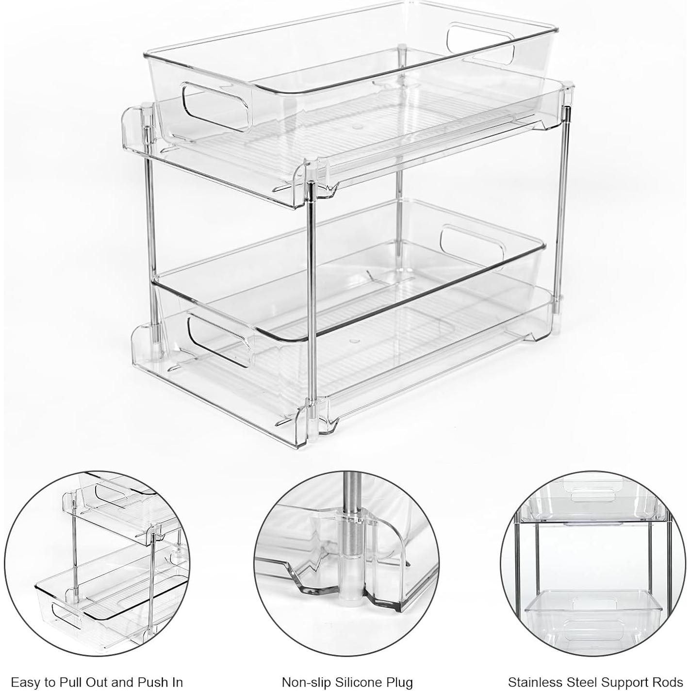 Organizador de Baño COKIHOM 2 Niveles Transparente 31.5x10.5x20.3 cm