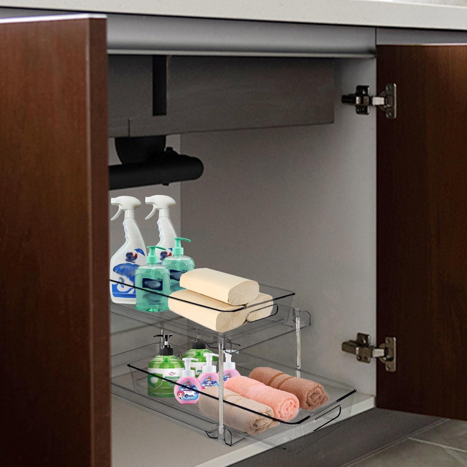 Organizador de Baño COKIHOM 2 Niveles Transparente 31.5x10.5x20.3 cm