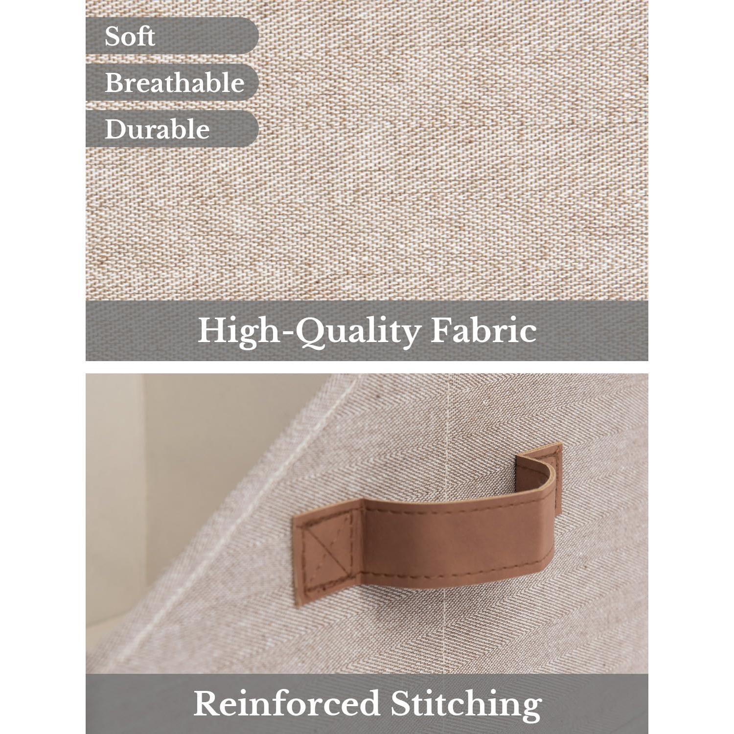 Cajas de Almacenamiento StorageWorks 3 Piezas Pequeñas Tela Marrón Beige