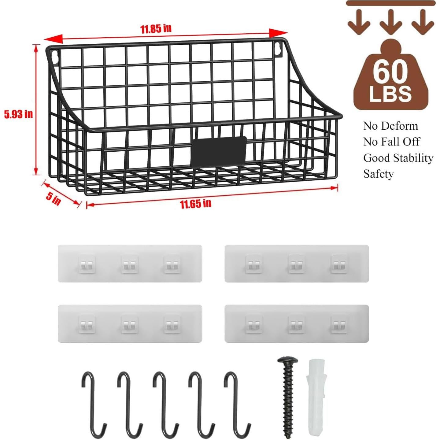 Cestas Colgantes de Alambre Sonyabecca 4 Pack para Baño y Cocina