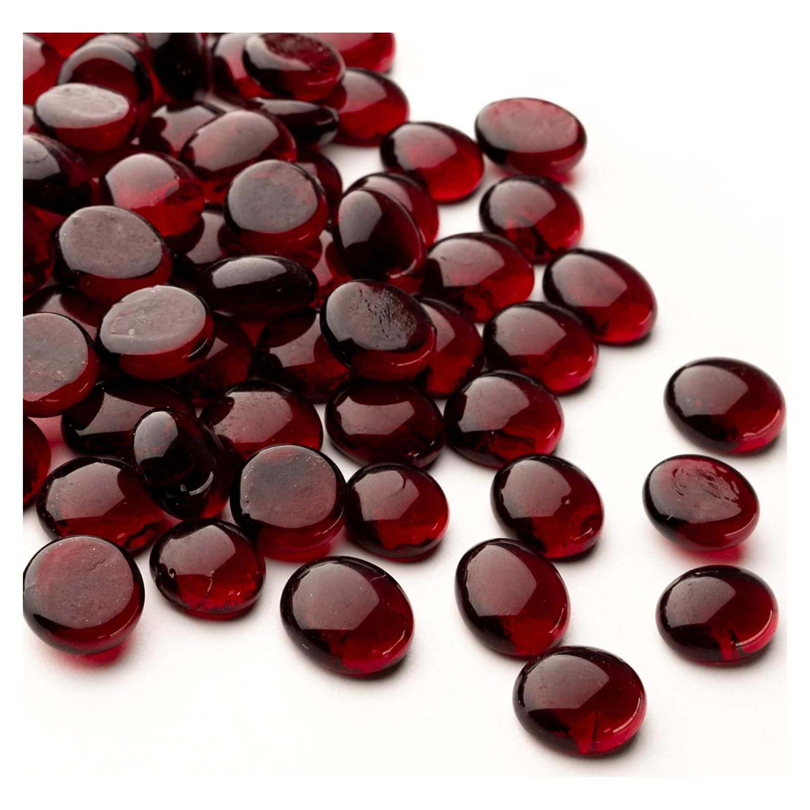 Meschett 50PCS Gemas de Vidrio Rojas para Decoración