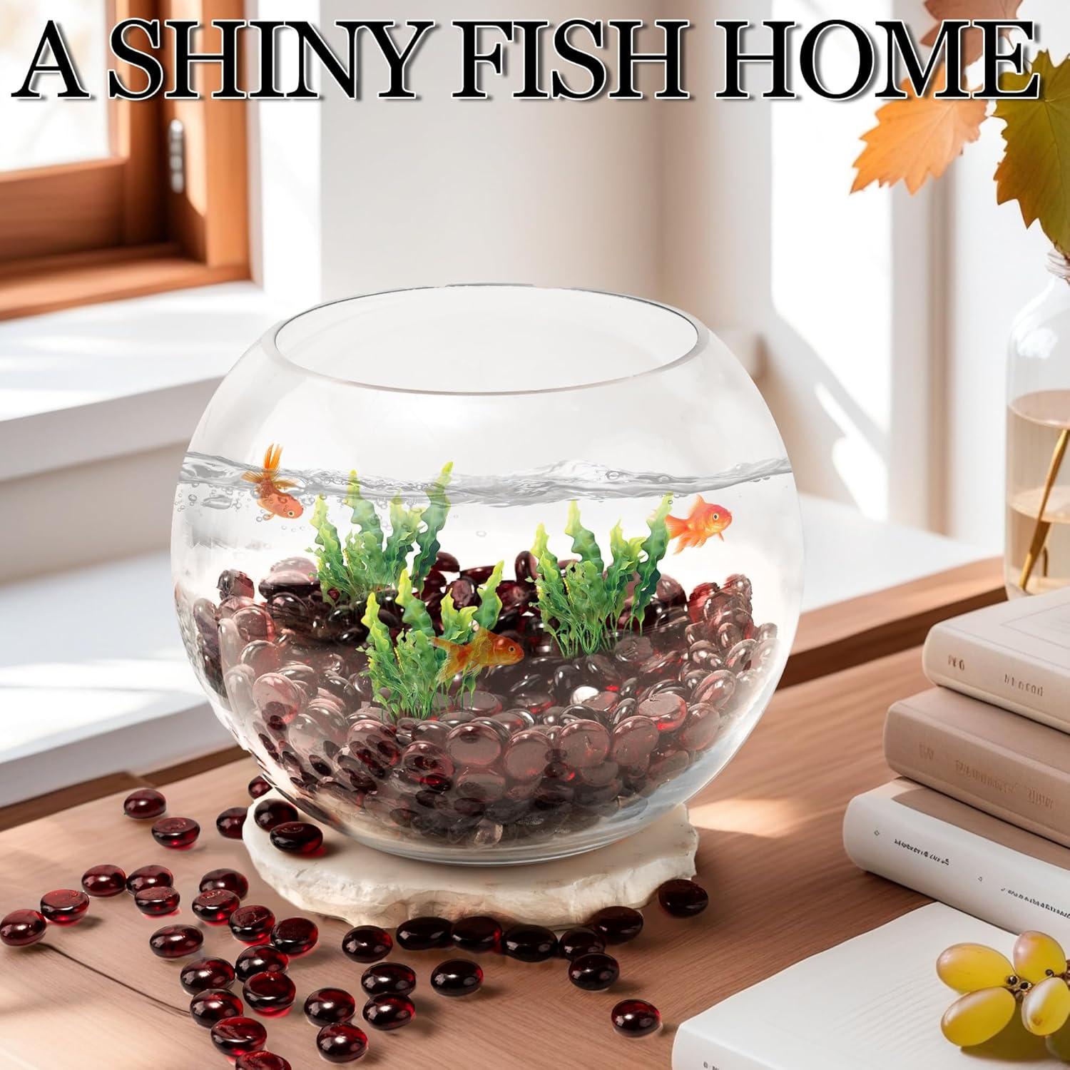 Meschett 50PCS Gemas de Vidrio Rojas para Decoración