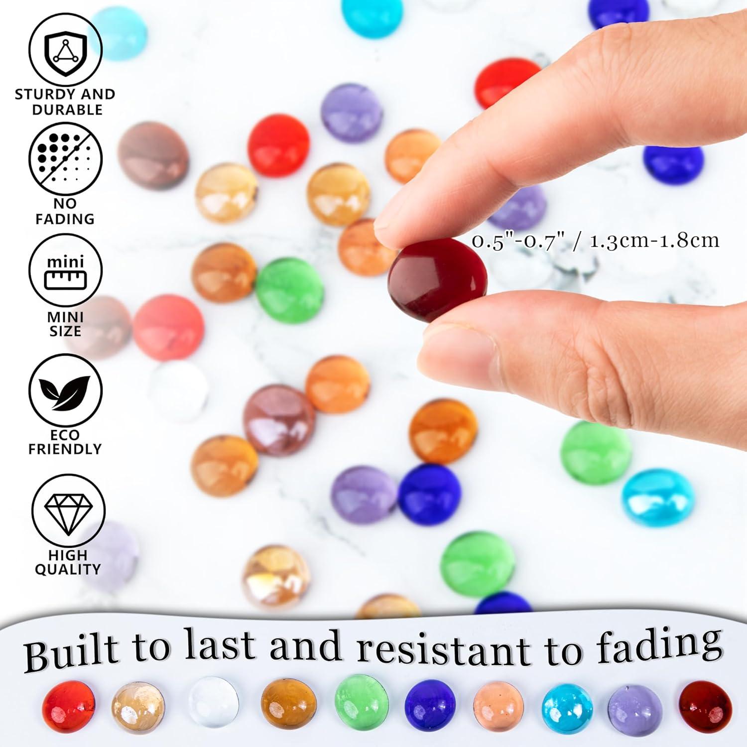 Meschett 50PCS Gemas de Vidrio Rojas para Decoración