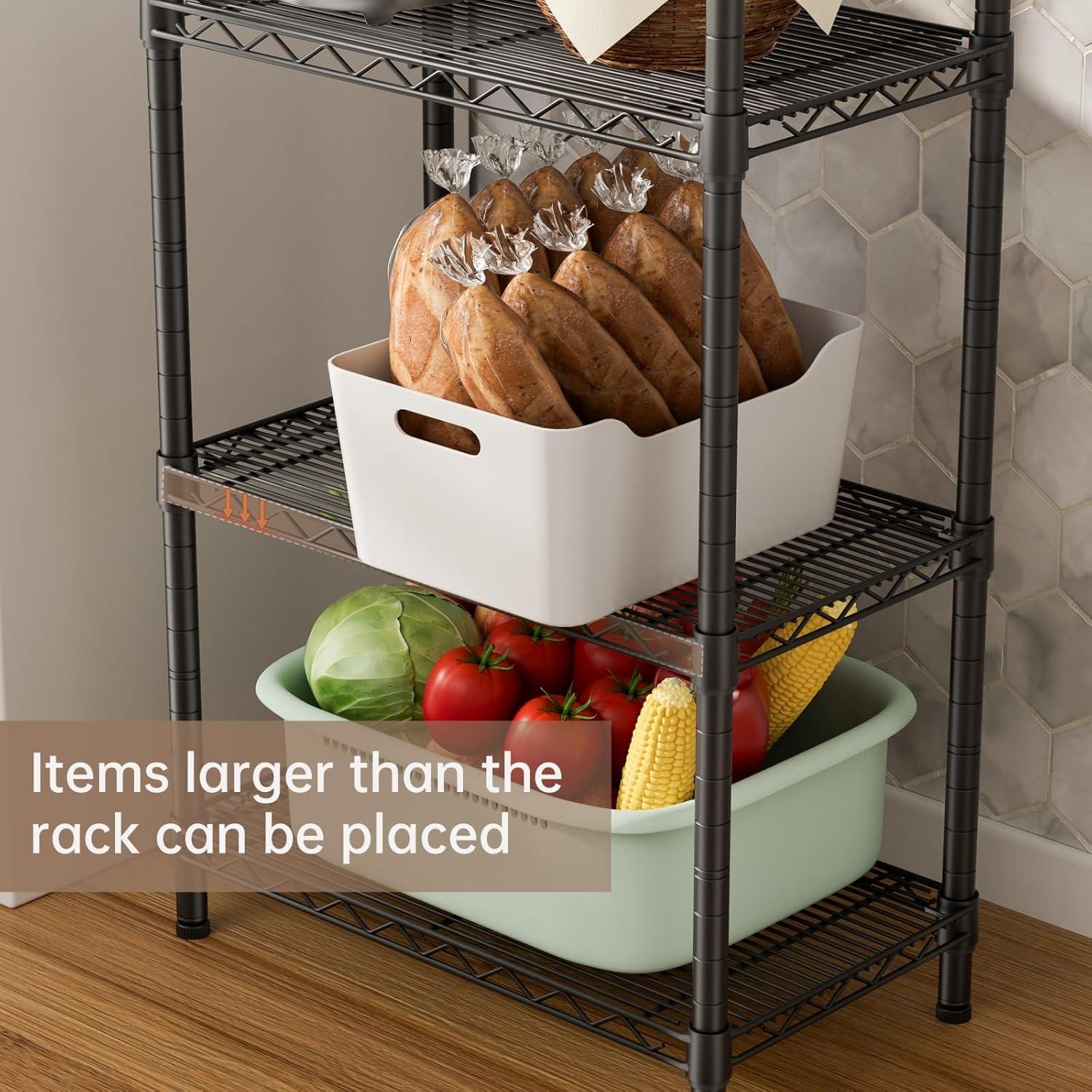 Estante de Alambre SINGAYE 6 Niveles Ajustable Negro 152.9 cm