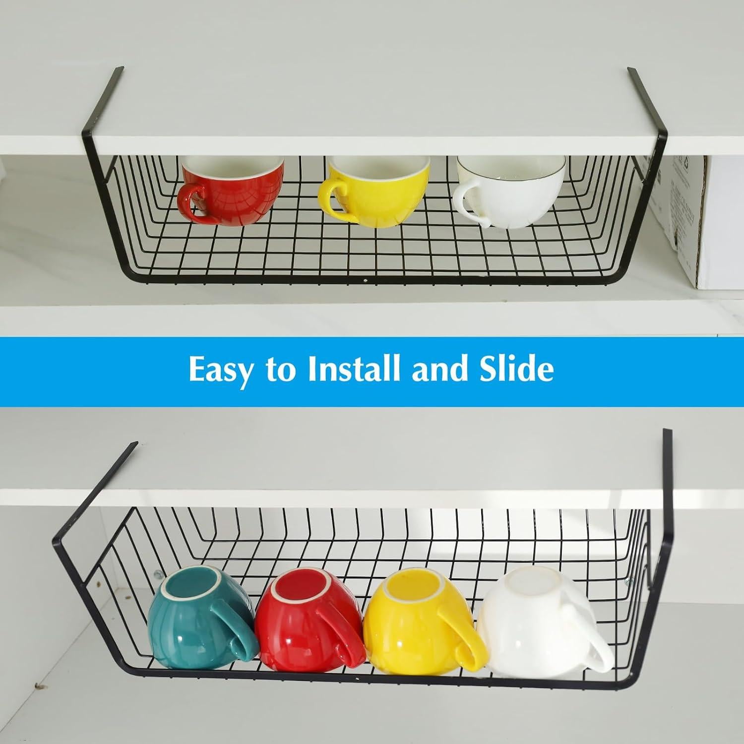 Canastas de Almacenamiento Bajo Estante HOMOKUS 5 Pzas 48x24x14cm