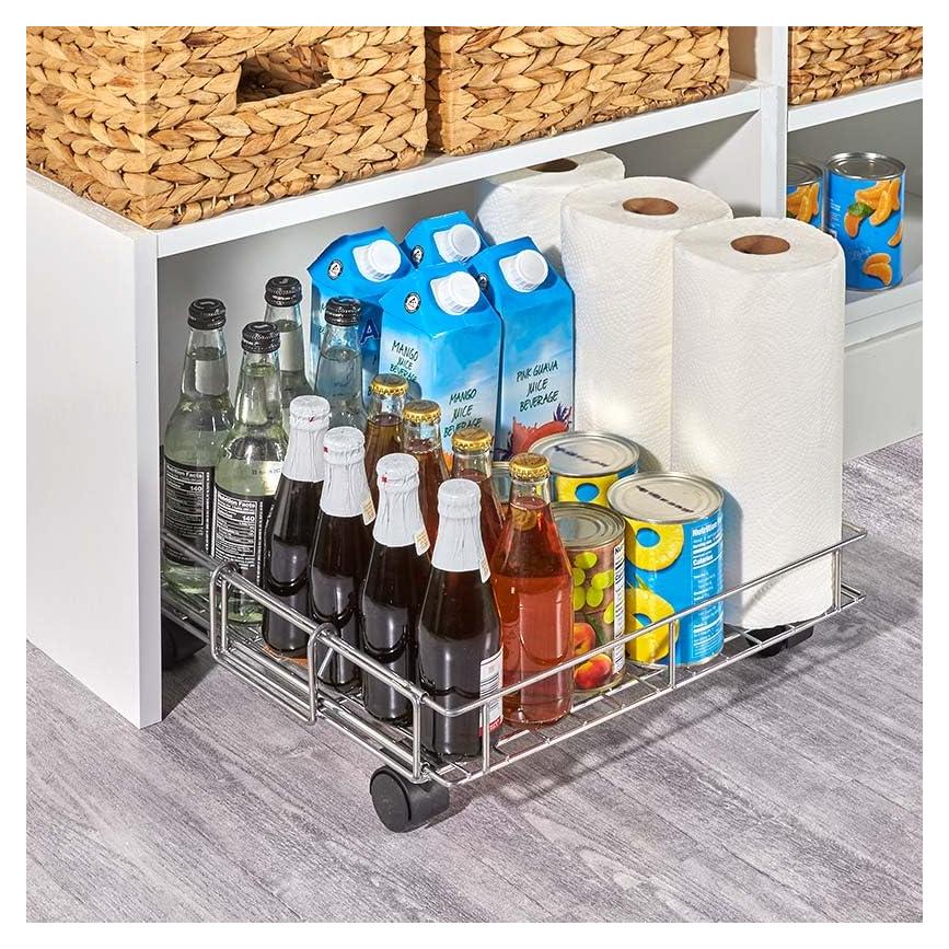 Cesta de Almacenamiento Metálica Expandible con Ruedas MSR