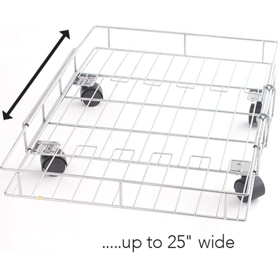 Cesta de Almacenamiento Metálica Expandible con Ruedas MSR