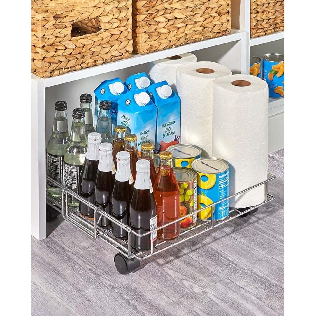 Cesta de Almacenamiento Metálica Expandible con Ruedas MSR