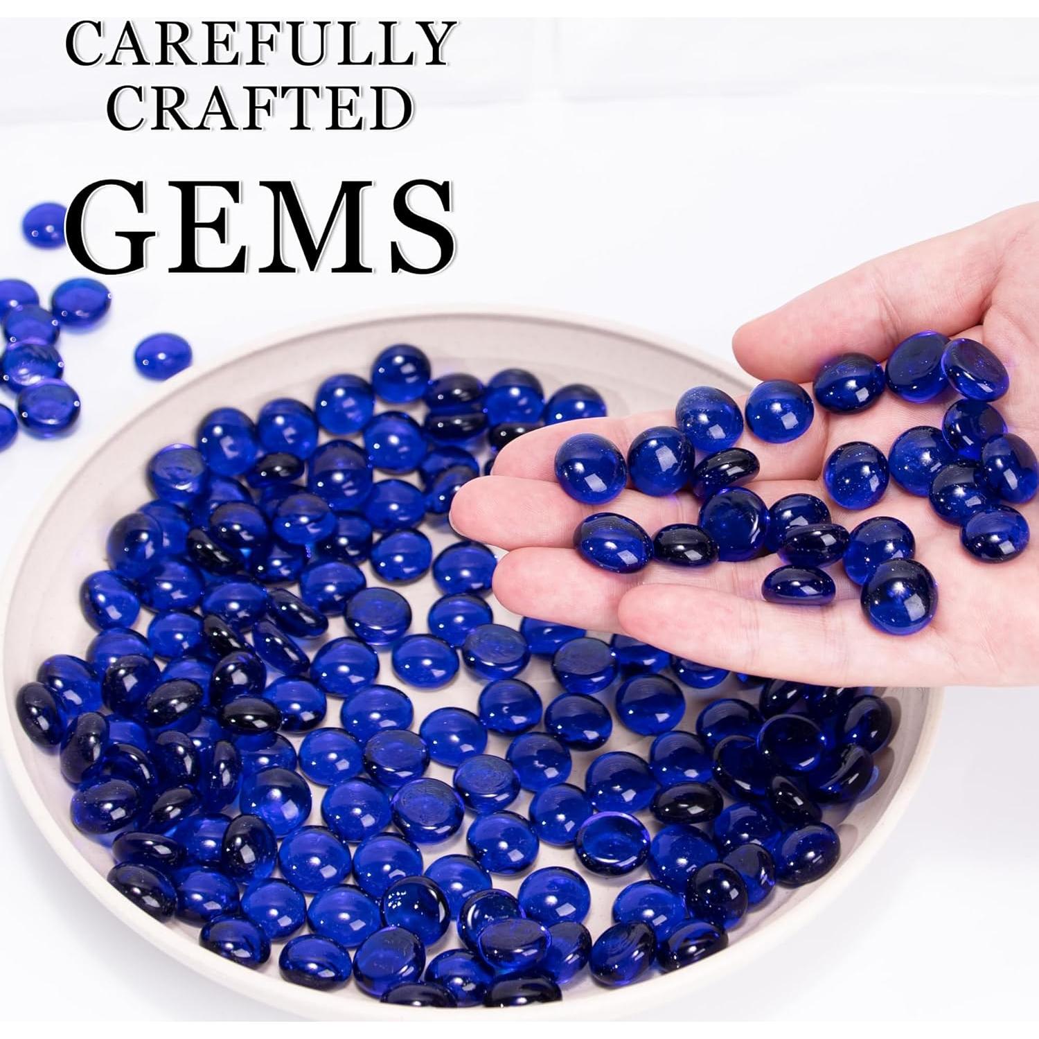 Meschett 50PCS Gemas de Vidrio Azules para Decoración