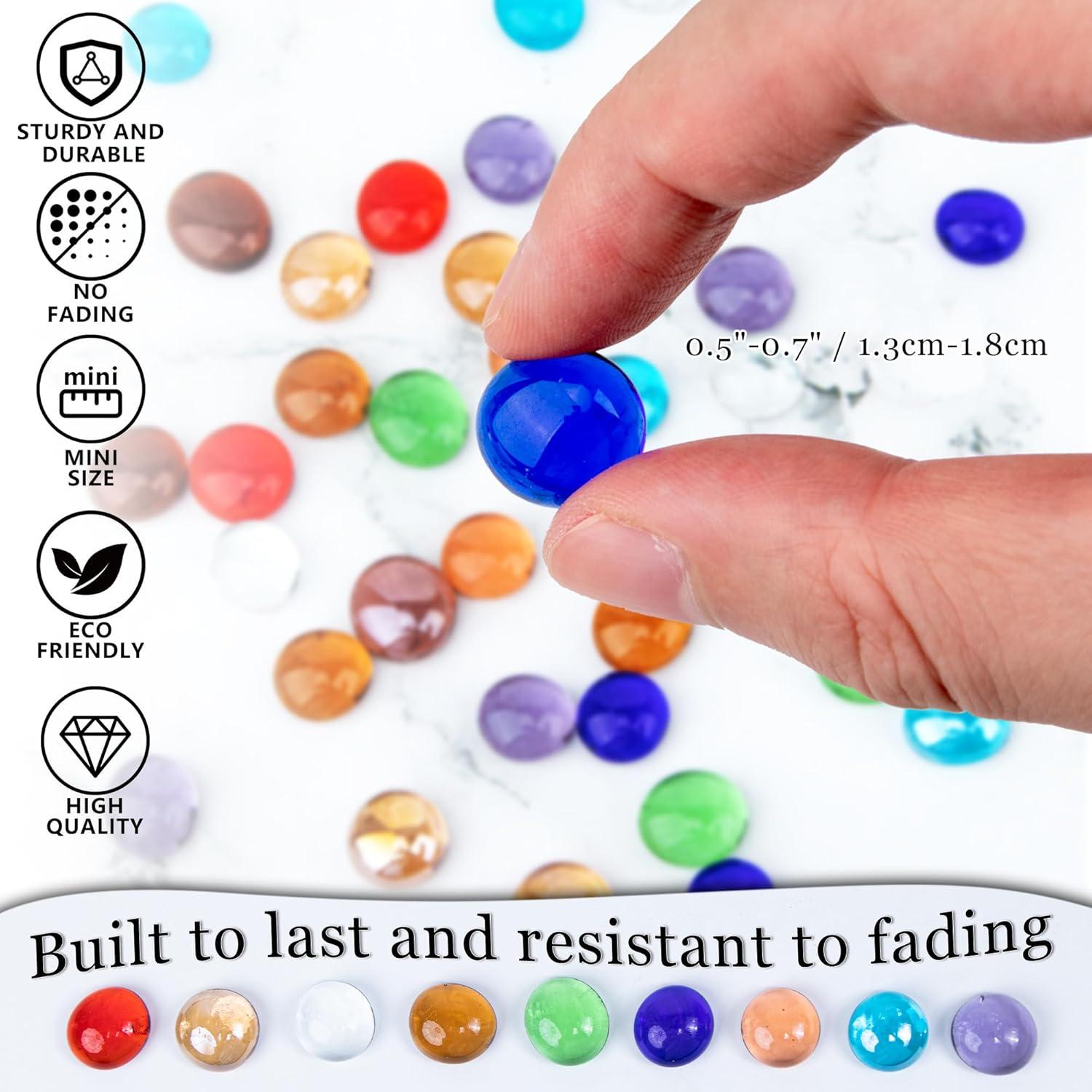 Meschett 50PCS Gemas de Vidrio Azules para Decoración