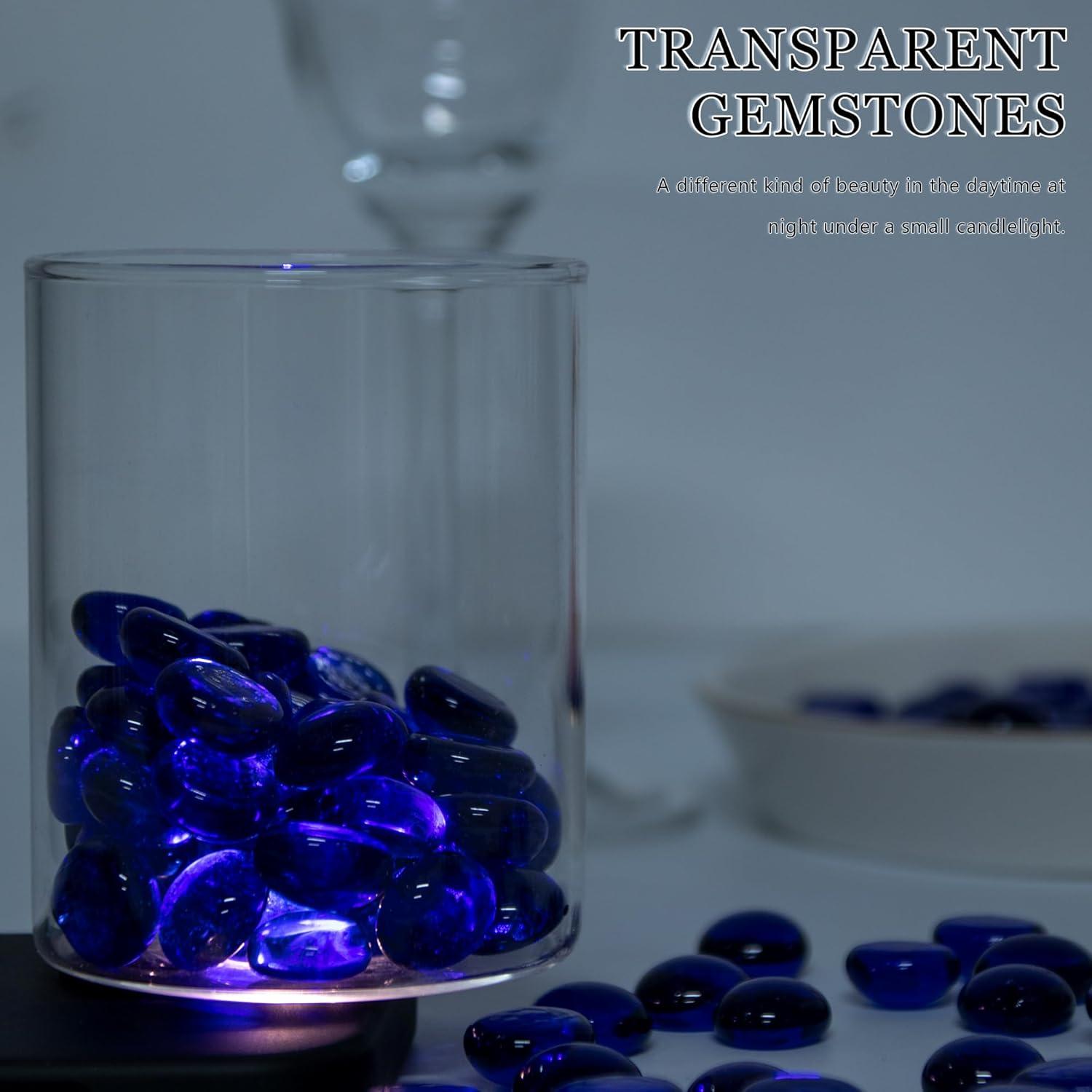 Meschett 50PCS Gemas de Vidrio Azules para Decoración