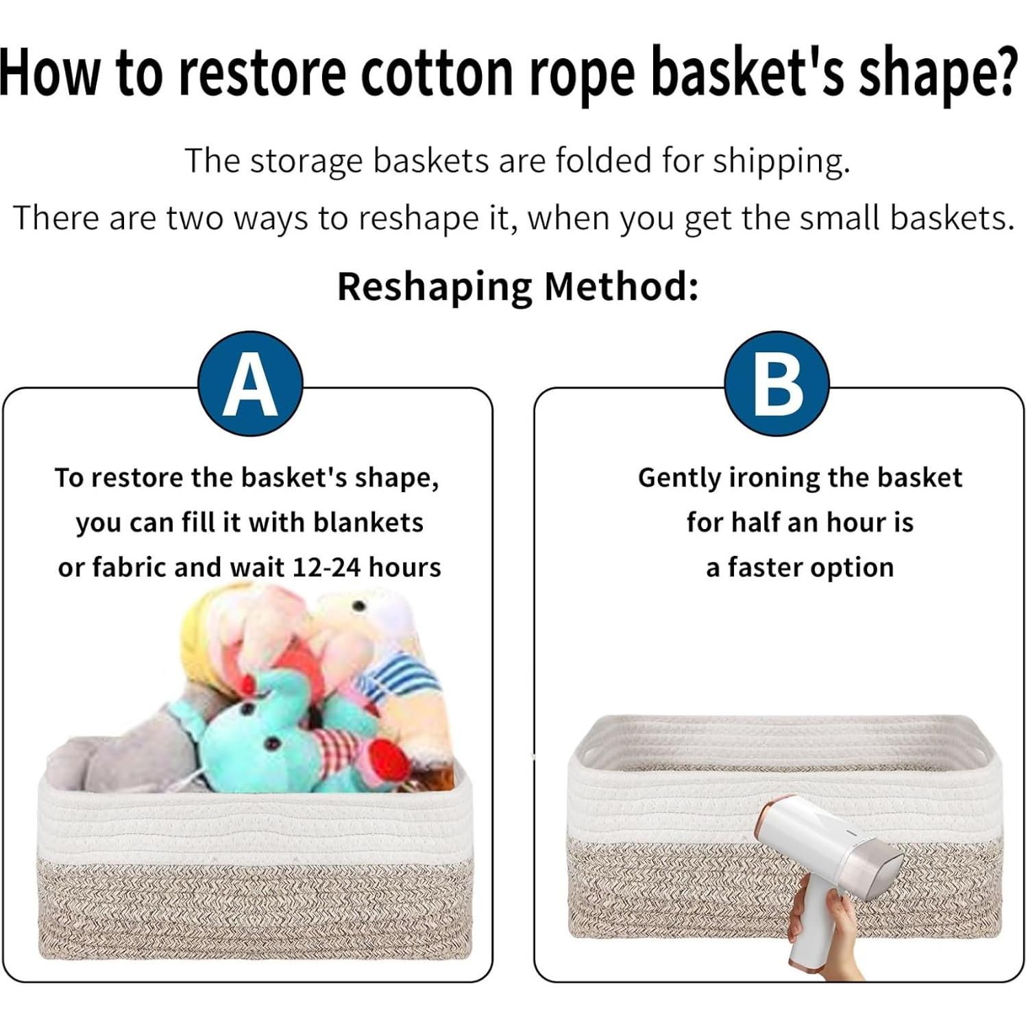 Paquete de 4 Cestas de Almacenamiento Tobulkirl 30x20cm