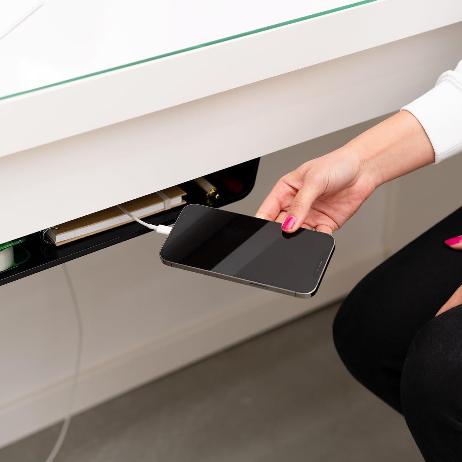 Cajón de Almacenamiento Bajo el Escritorio Tipika Negro 38x25cm