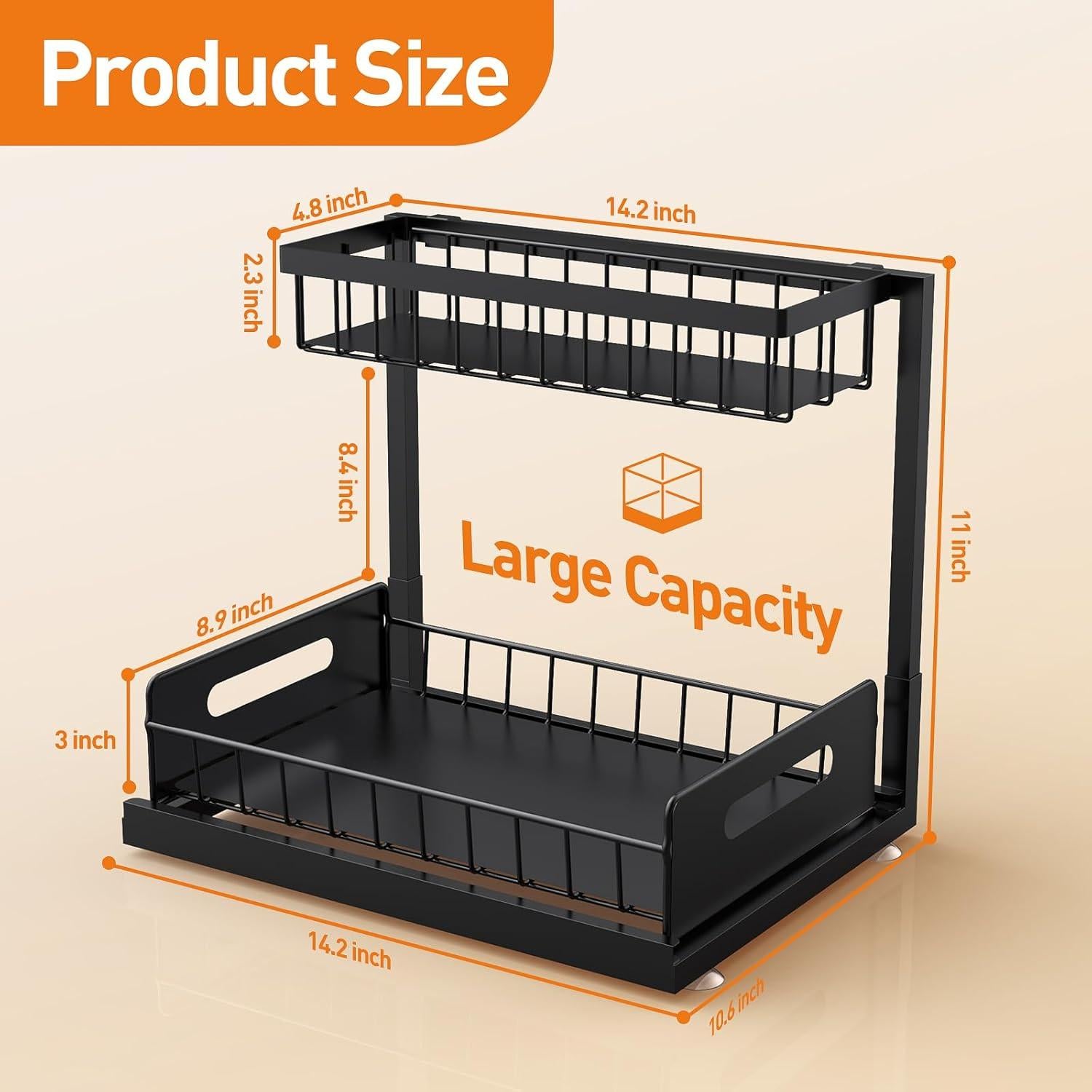 Organizador Bajo Fregadero AIDIAM 2 Paquete Metal Negro