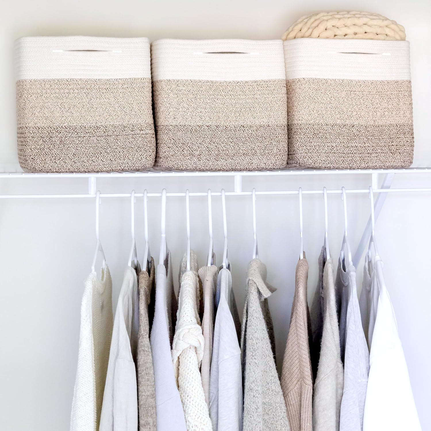 Cestas de Almacenamiento NaturalCozy 11" Algodón Paquete de 3