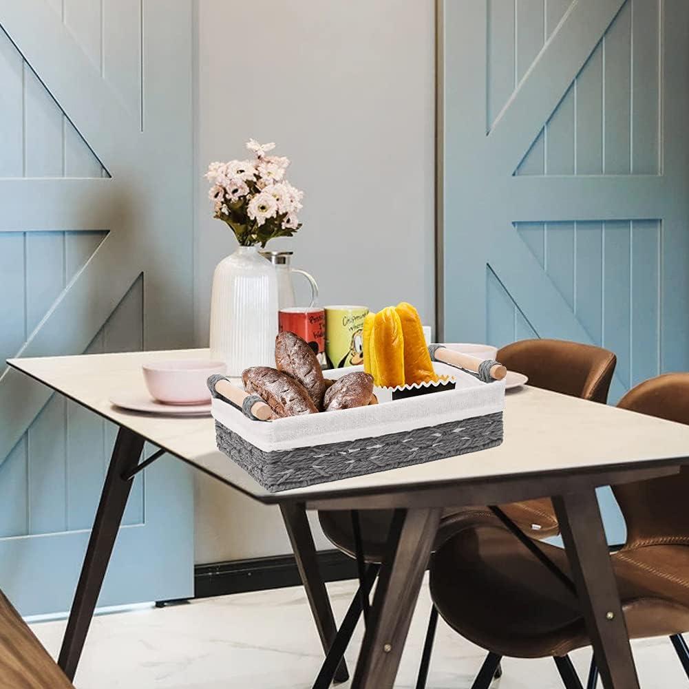 Cesta de Almacenamiento DUOER Gris Hecha a Mano - Juego de 2