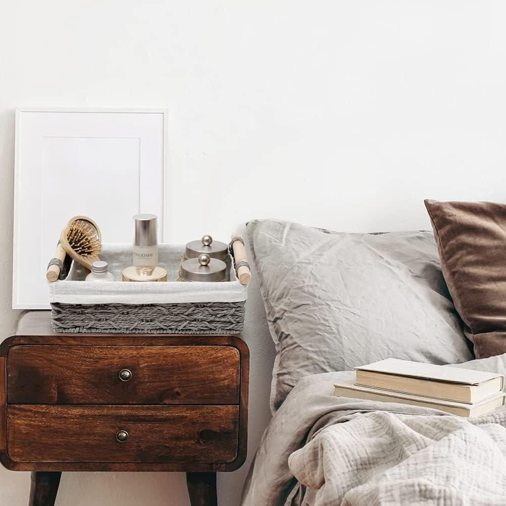 Cesta de Almacenamiento DUOER Gris Hecha a Mano - Juego de 2